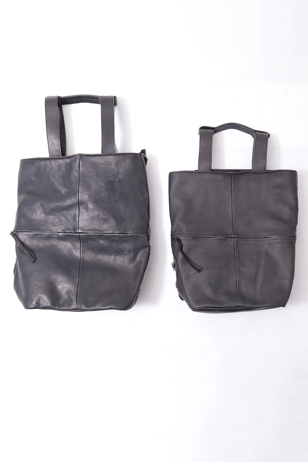 【MIRANDA KALOUDIS】 UNISEX 2WAY STRUCTURED COWHIDE LARGE BAG_BLACK