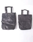 【MIRANDA KALOUDIS】 UNISEX 2WAY WAXED COWHIDE REGULAR BAG_BLACK