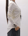 【NOSTRASANTISSIMA】 STRETCH COTTON FRONT BUTTON TOPS A124_OFF WHITE