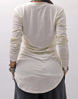 【NOSTRASANTISSIMA】 STRETCH COTTON FRONT BUTTON TOPS A124_OFF WHITE