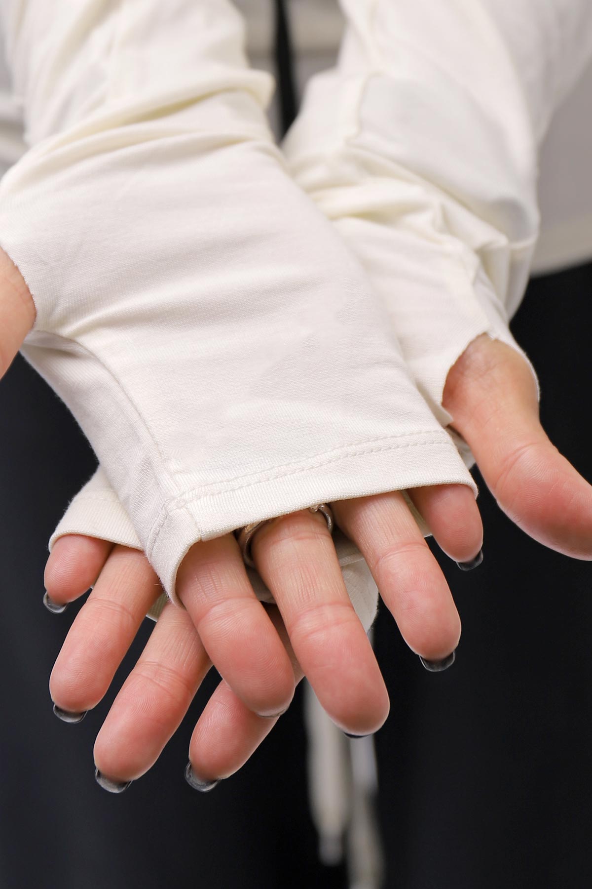 【NOSTRASANTISSIMA】 STRETCH COTTON FRONT BUTTON TOPS A124_OFF WHITE