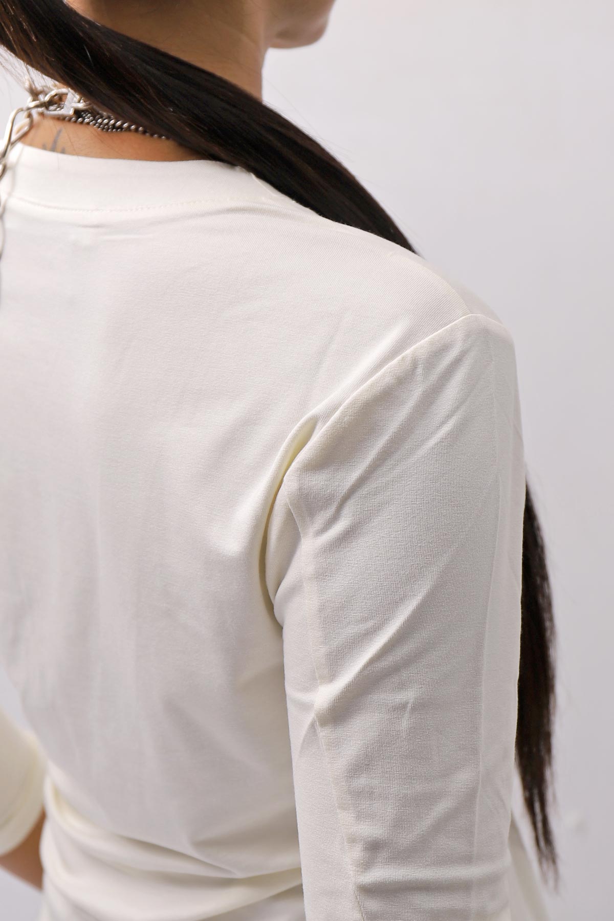 【NOSTRASANTISSIMA】 STRETCH COTTON FRONT BUTTON TOPS A124_OFF WHITE