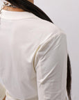 【NOSTRASANTISSIMA】 STRETCH COTTON FRONT BUTTON TOPS A124_OFF WHITE