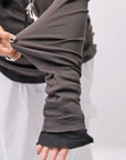 【thom/krom】 UNISEX COTTON CRASHED & LAYERED REGULAR FIT LONG SLEEVE TOPS MTS969_COLD BROWN