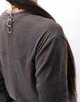 【thom/krom】 UNISEX COTTON CRASHED & LAYERED REGULAR FIT LONG SLEEVE TOPS MTS969_COLD BROWN