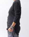 【thom/krom】 UNISEX WAFFLE COTTON LONG SLEEVE MT898_BLACK