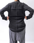 【thom/krom】 UNISEX WAFFLE COTTON LONG SLEEVE MT898_BLACK