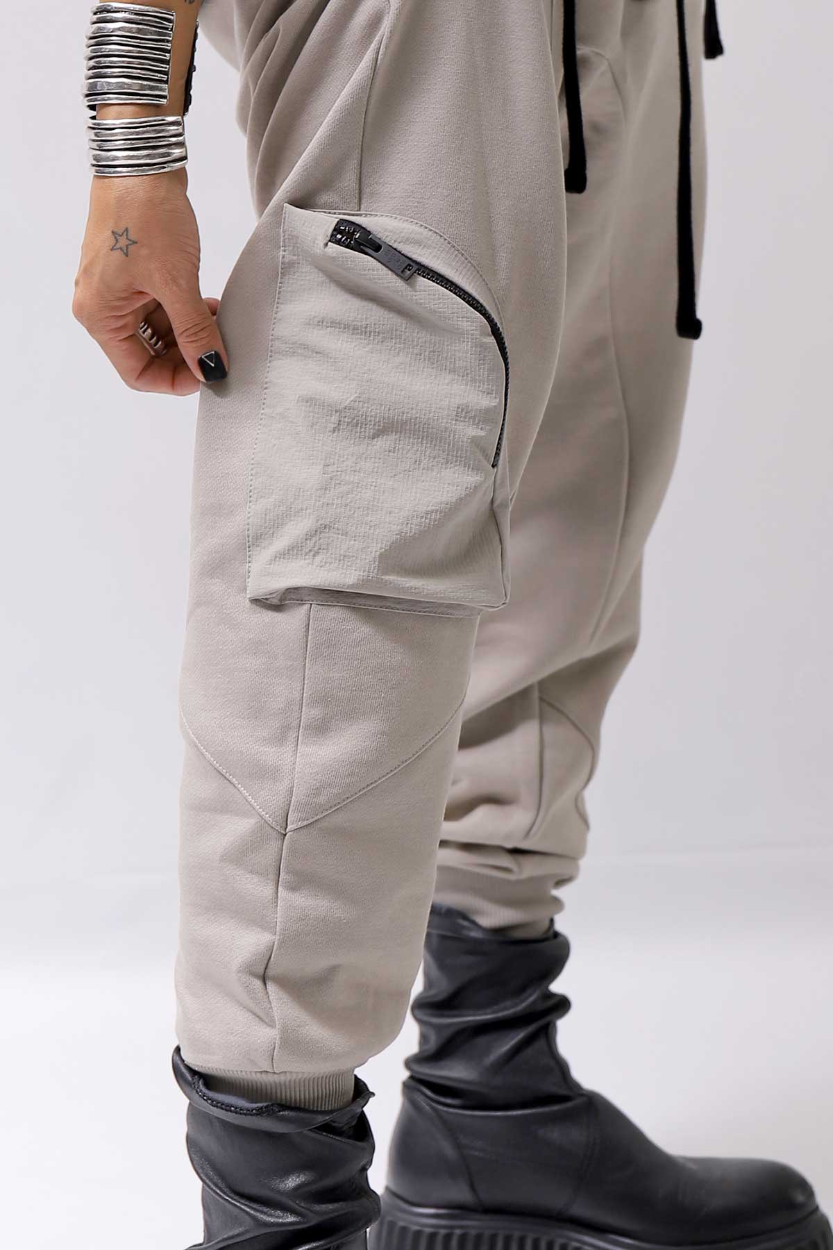 【thom/krom】 UNISEX POCKETED COTTON SWEAT RIB PANTS MST464_MOON BEAM