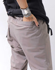 【thom/krom】 UNISEX SUPER STRETCH NYLON RIB PANTS MP29_EARTH BROWN