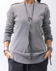 【thom/krom】 UNISEX WAFFLE COTTON LONG SLEEVE MT898_USED GREY