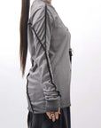 【thom/krom】 UNISEX STRETCH COTTON REGULAR FIT LONG SLEEVE TOPS MTS960_COLD DYE GREY