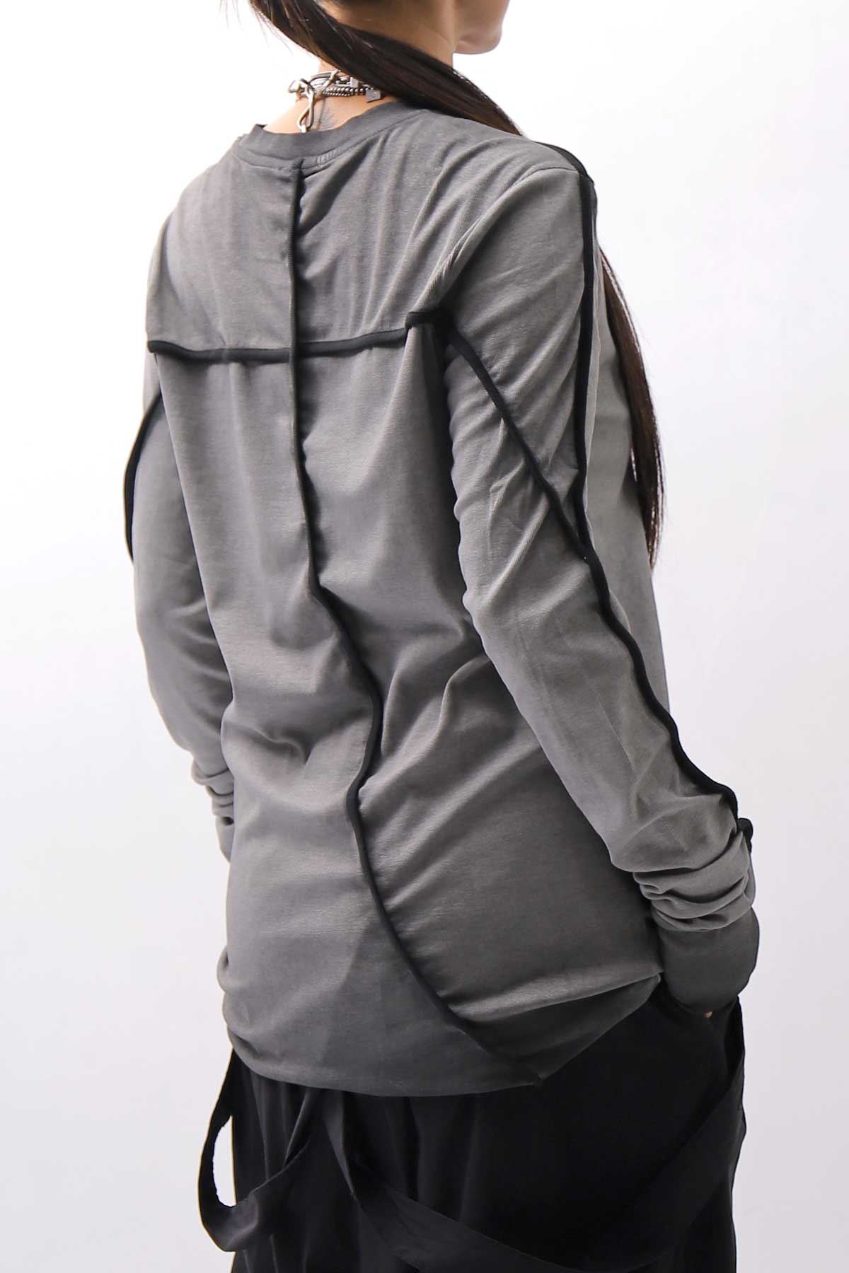 【thom/krom】 UNISEX STRETCH COTTON REGULAR FIT LONG SLEEVE TOPS MTS960_COLD DYE GREY