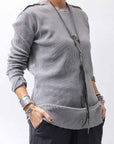 【thom/krom】 UNISEX WAFFLE COTTON LONG SLEEVE MT898_USED GREY