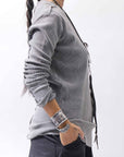 【thom/krom】 UNISEX WAFFLE COTTON LONG SLEEVE MT898_USED GREY