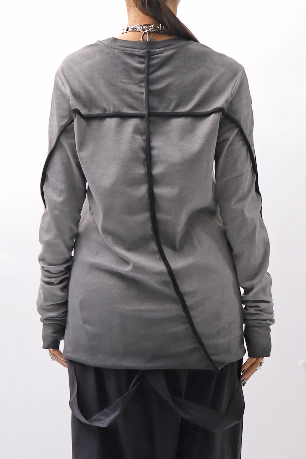 【thom/krom】 UNISEX STRETCH COTTON REGULAR FIT LONG SLEEVE TOPS MTS960_COLD DYE GREY
