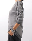 【thom/krom】 UNISEX STRETCH COTTON REGULAR FIT LONG SLEEVE TOPS MTS960_COLD DYE GREY
