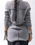 【thom/krom】 UNISEX WAFFLE COTTON LONG SLEEVE MT898_USED GREY