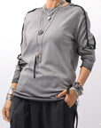 【thom/krom】 UNISEX STRETCH COTTON REGULAR FIT LONG SLEEVE TOPS MTS960_COLD DYE GREY