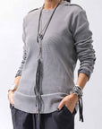 【thom/krom】 UNISEX WAFFLE COTTON LONG SLEEVE MT898_USED GREY