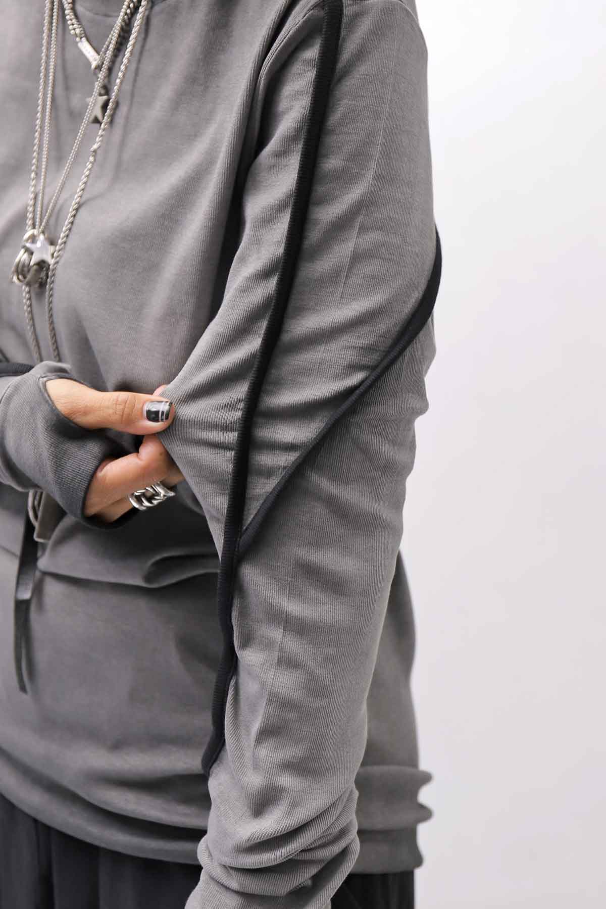 【thom/krom】 UNISEX STRETCH COTTON REGULAR FIT LONG SLEEVE TOPS MTS960_COLD DYE GREY