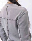 【thom/krom】 UNISEX WAFFLE COTTON LONG SLEEVE MT898_USED GREY