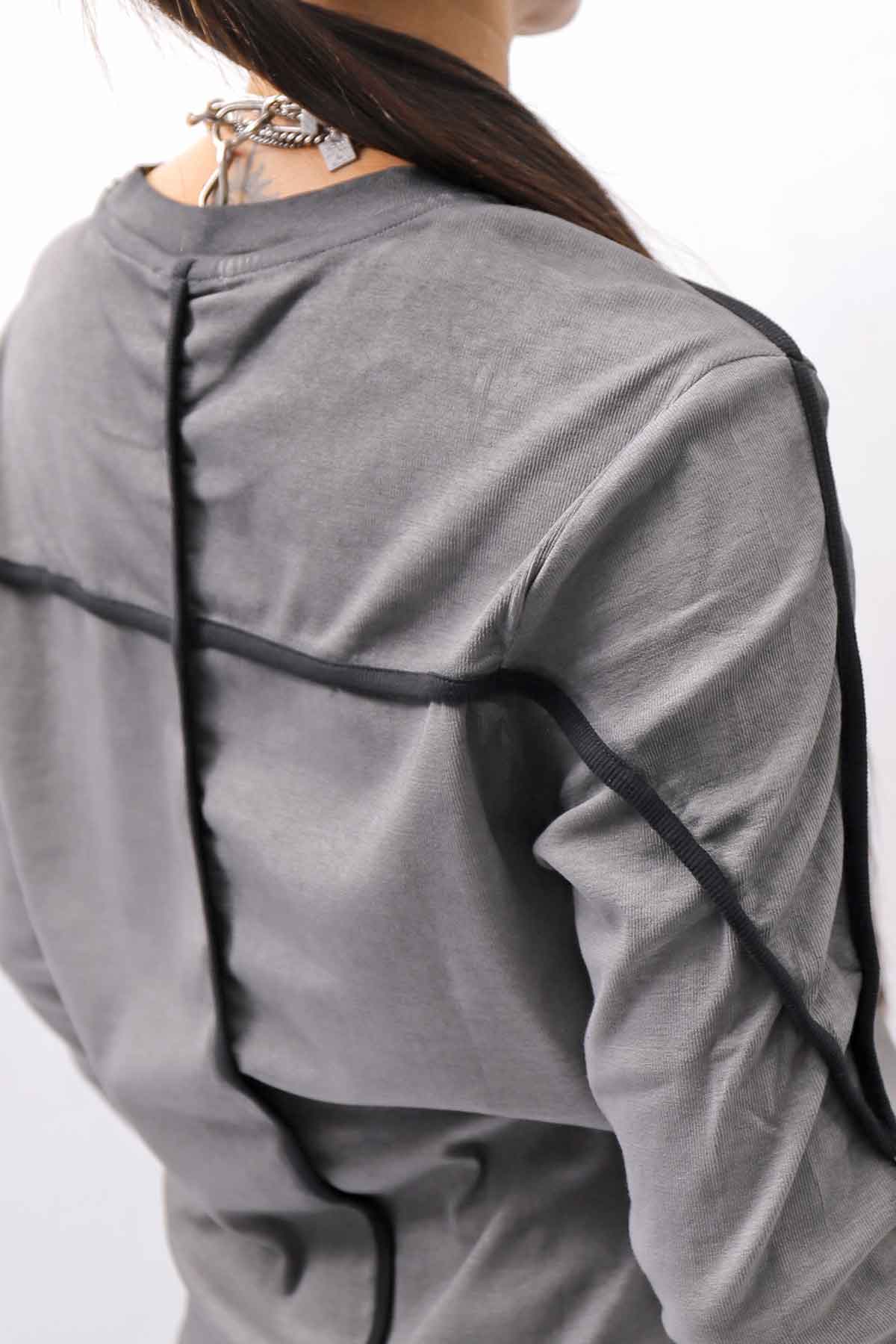 【thom/krom】 UNISEX STRETCH COTTON REGULAR FIT LONG SLEEVE TOPS MTS960_COLD DYE GREY