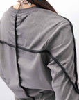 【thom/krom】 UNISEX STRETCH COTTON REGULAR FIT LONG SLEEVE TOPS MTS960_COLD DYE GREY