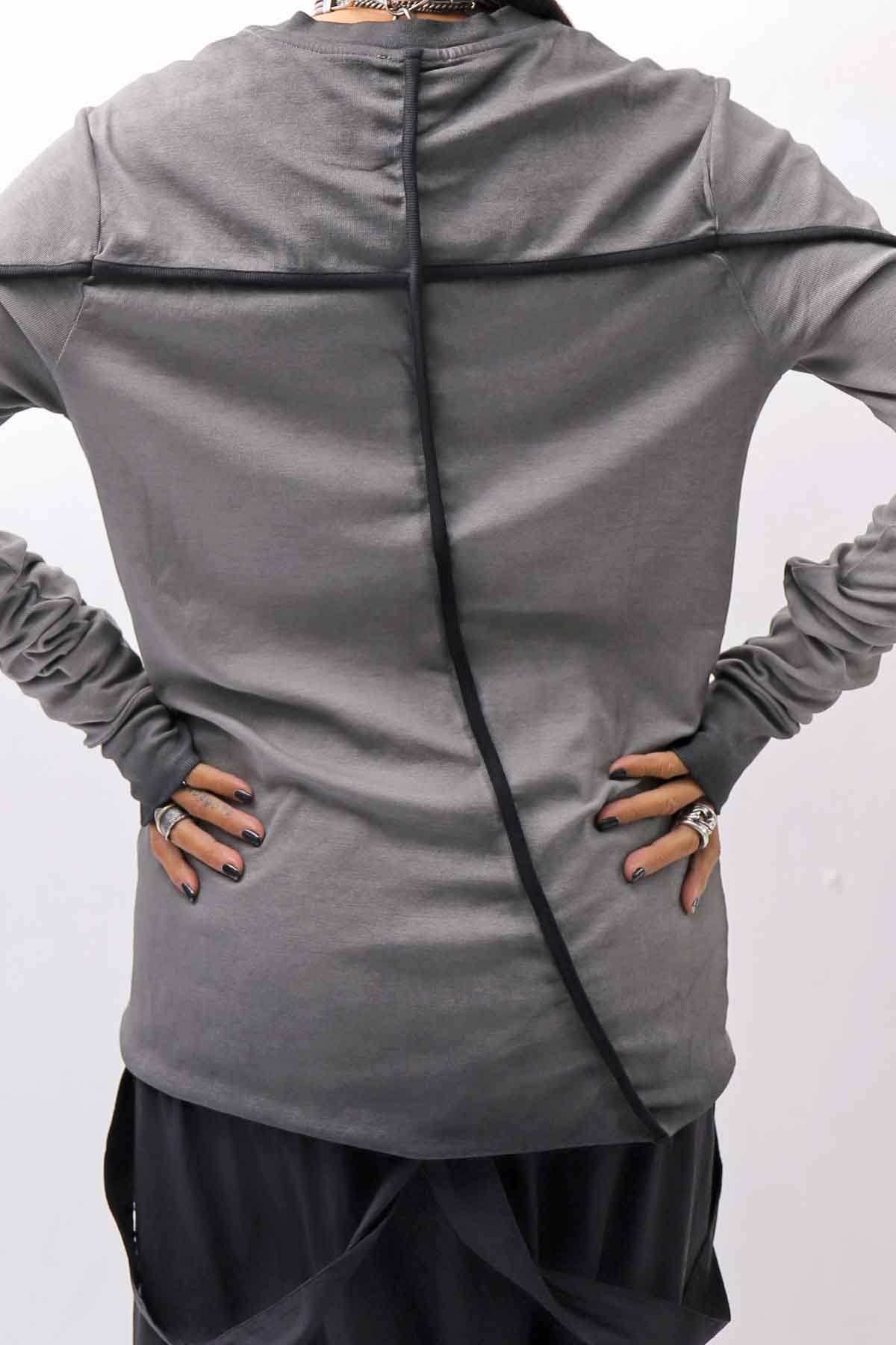 【thom/krom】 UNISEX STRETCH COTTON REGULAR FIT LONG SLEEVE TOPS MTS960_COLD DYE GREY