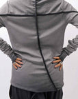 【thom/krom】 UNISEX STRETCH COTTON REGULAR FIT LONG SLEEVE TOPS MTS960_COLD DYE GREY