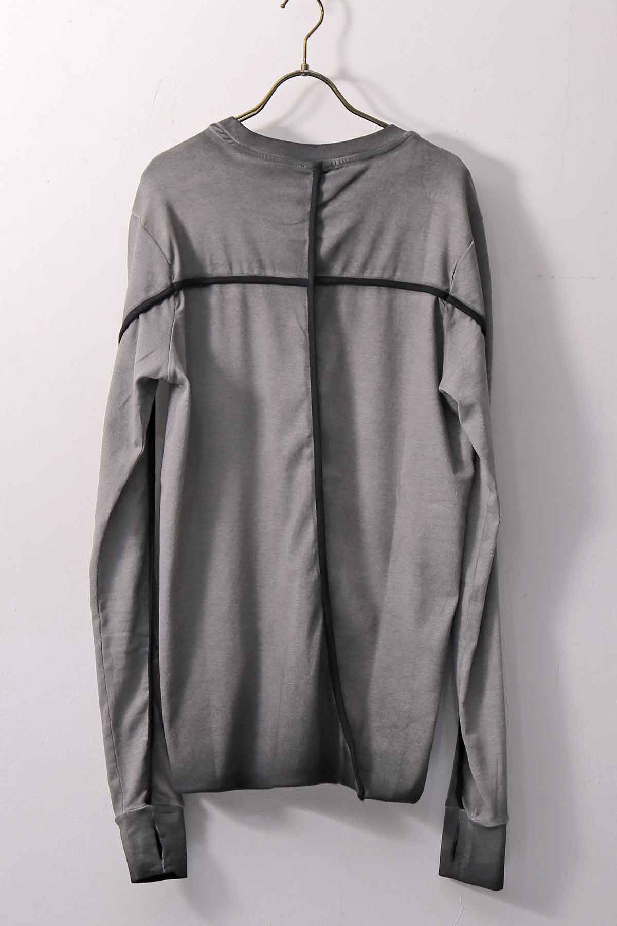 【thom/krom】 UNISEX STRETCH COTTON REGULAR FIT LONG SLEEVE TOPS MTS960_COLD DYE GREY
