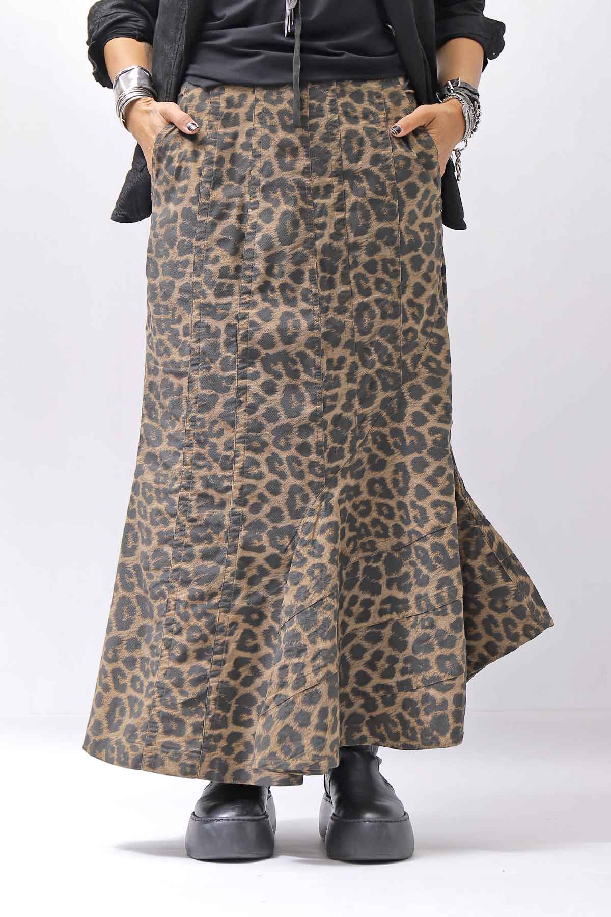 【RUNDHOLZ】 LEOPARDO STRETCH MERMAID SKIRT_LEOPARD CLOUD