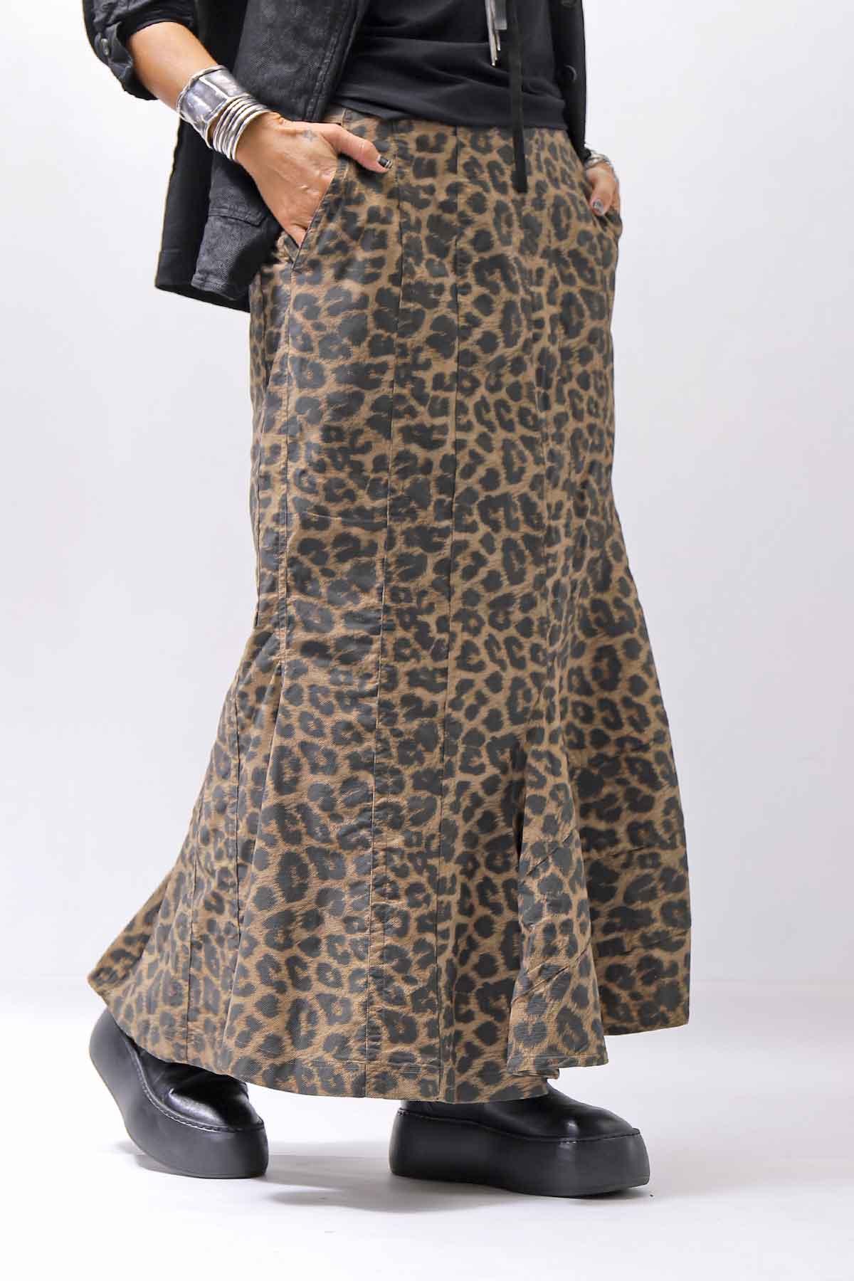 【RUNDHOLZ】 LEOPARDO STRETCH MERMAID SKIRT_LEOPARD CLOUD