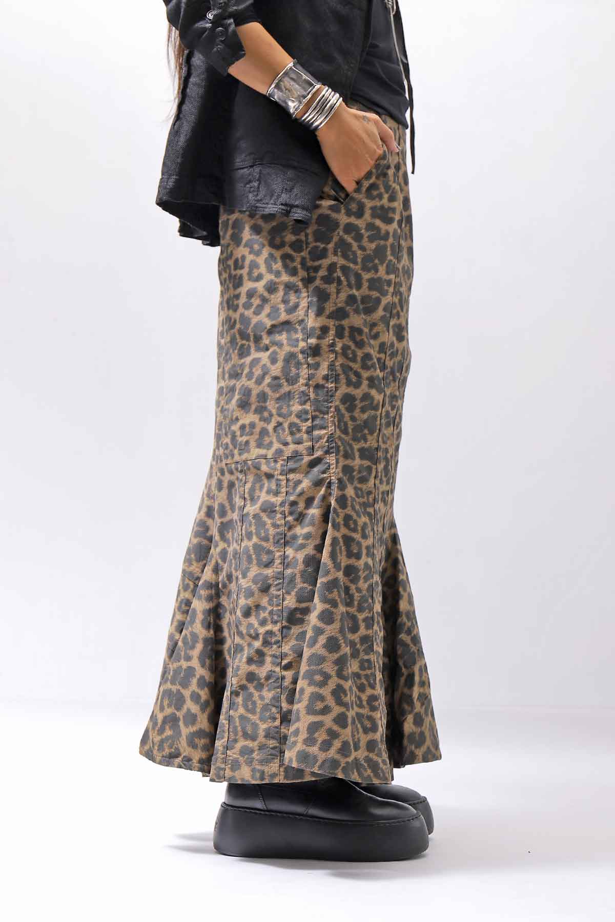【RUNDHOLZ】 LEOPARDO STRETCH MERMAID SKIRT_LEOPARD CLOUD