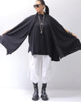 【PLÜ】 MULTIWAY STRETCH COTTON STOLE PL21_STRIPE/BLACK
