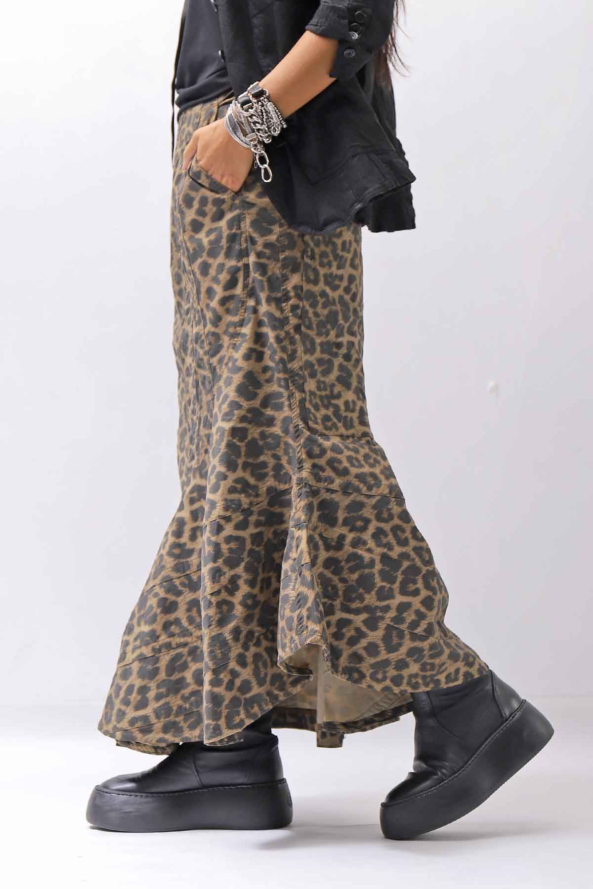【RUNDHOLZ】 LEOPARDO STRETCH MERMAID SKIRT_LEOPARD CLOUD