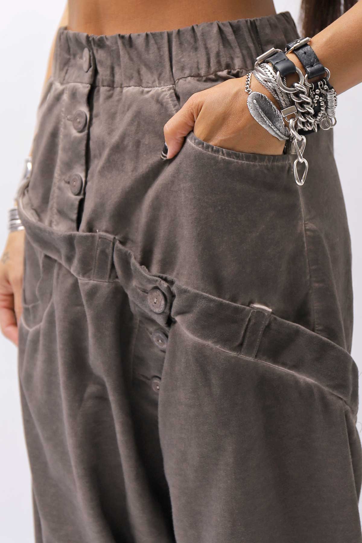 【studio b3】 UNISEX COTTON &amp; SWEAT BOX SARROUEL PANTS RBB1974_TRUFFLE OLD DYE