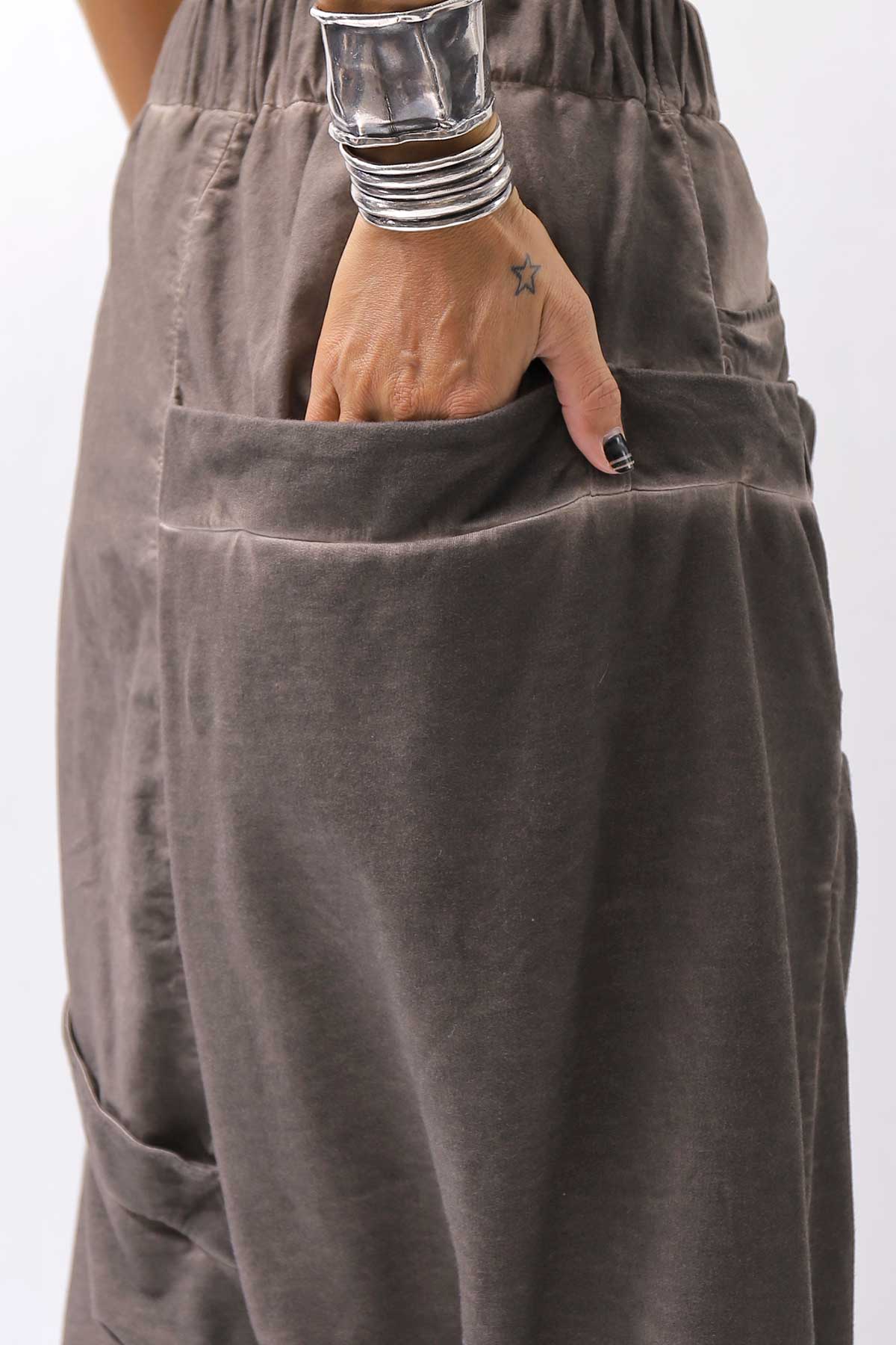 【studio b3】 UNISEX COTTON &amp; SWEAT BOX SARROUEL PANTS RBB1974_TRUFFLE OLD DYE