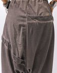 【studio b3】 UNISEX COTTON & SWEAT BOX SARROUEL PANTS RBB1974_TRUFFLE OLD DYE