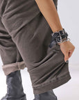 【studio b3】 UNISEX COTTON & SWEAT BOX SARROUEL PANTS RBB1974_TRUFFLE OLD DYE