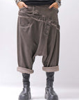 【studio b3】 UNISEX COTTON & SWEAT BOX SARROUEL PANTS RBB1974_TRUFFLE OLD DYE