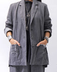 【studio b3】 UNISEX COTTON DENIM RELAX FIT JACKET RBB2018_MARENGO(GREY WASH)