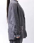 【studio b3】 UNISEX COTTON DENIM RELAX FIT JACKET RBB2018_MARENGO(GREY WASH)