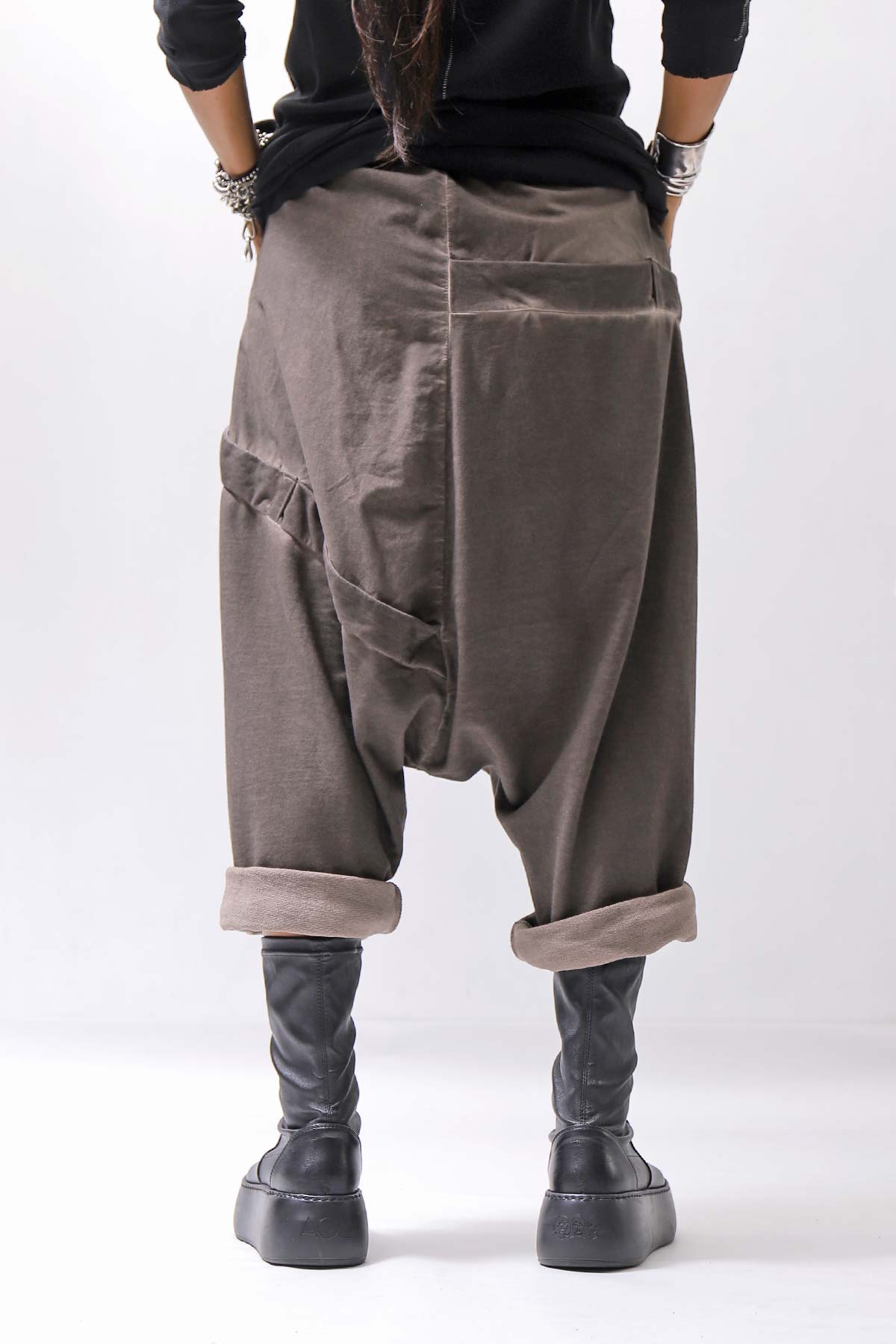 【studio b3】 UNISEX COTTON &amp; SWEAT BOX SARROUEL PANTS RBB1974_TRUFFLE OLD DYE