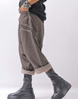 【studio b3】 UNISEX COTTON & SWEAT BOX SARROUEL PANTS RBB1974_TRUFFLE OLD DYE