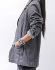 【studio b3】 UNISEX COTTON DENIM RELAX FIT JACKET RBB2018_MARENGO(GREY WASH)
