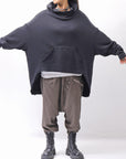 【studio b3】 UNISEX OVERSIZED COTTON SWEAT HOODIE SHB2161_BLACK