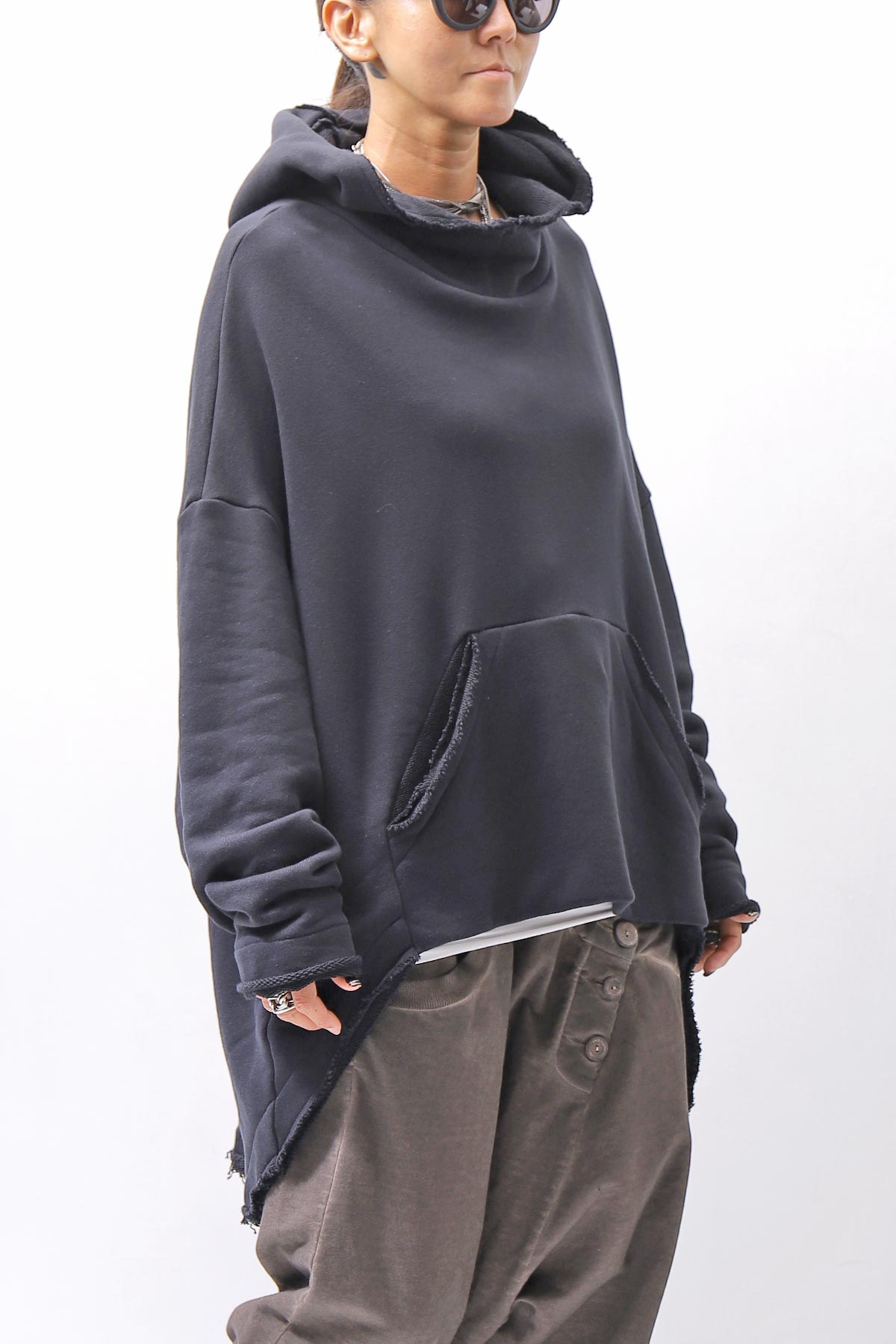 【studio b3】 UNISEX OVERSIZED COTTON SWEAT HOODIE SHB2161_BLACK