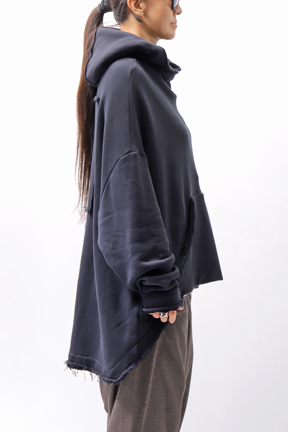 【studio b3】 UNISEX OVERSIZED COTTON SWEAT HOODIE SHB2161_BLACK