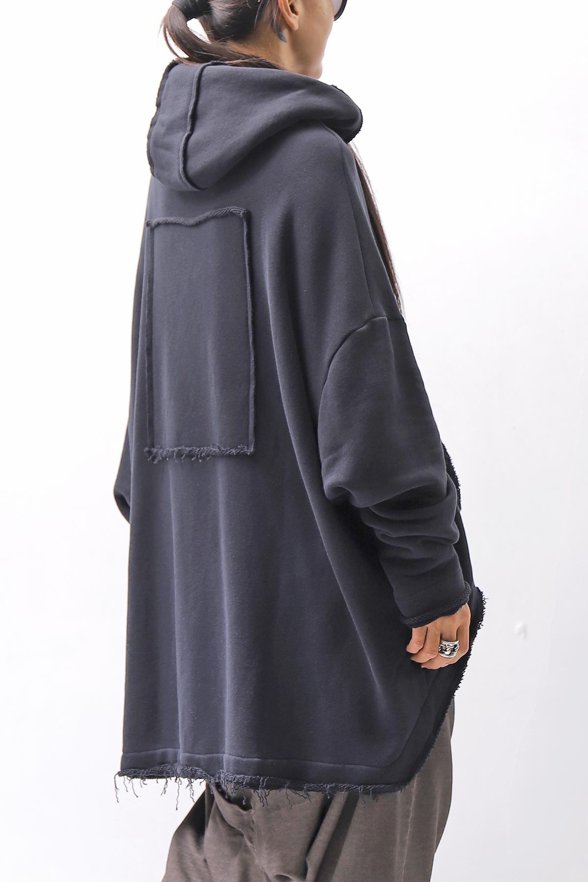 【studio b3】 UNISEX OVERSIZED COTTON SWEAT HOODIE SHB2161_BLACK