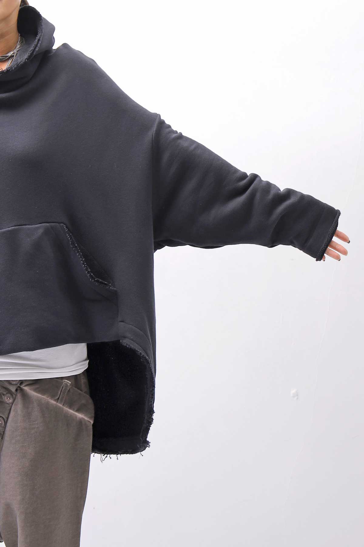 【studio b3】 UNISEX OVERSIZED COTTON SWEAT HOODIE SHB2161_BLACK